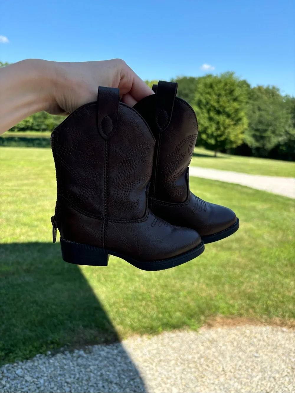 Cat & Jack Brown Kids Cowboy Boots